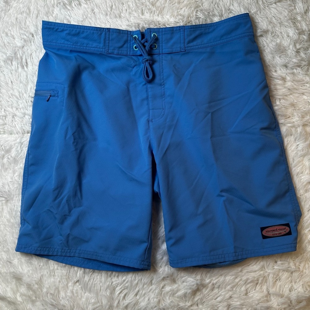 Vineyard Vines Mens Board Shorts Size 34 Blue Swim Trunks Lined Beach